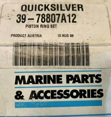 Mercury Quicksilver 39-78807a12 Piston Ring Set Of ( 12 ) Marine Boat • $41.98