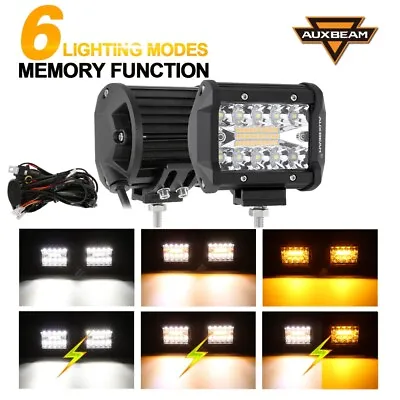 4 Inch LED Motorcycle Driving Fog Light Lamp White Amber Strobe Flash For Harley • $58.99