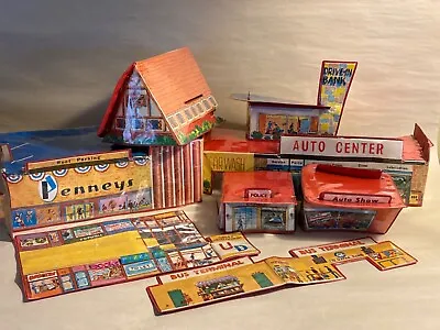 Lesney Matchbox Mall Playset Vinyl Buildings Lot /as Shown/ 1973 Uncommon Find • $29