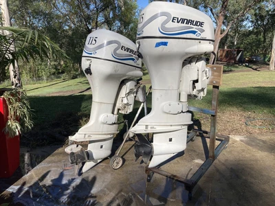 $3200 • Buy Outboard Motors 2 X Evinrude 115 Hp Ficht Ram Efi Ultra Longs