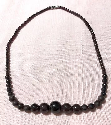 Fashion Necklace Natural 5-11mm Deep Red Garnet Semi-Precious Gemstone Beads • $32