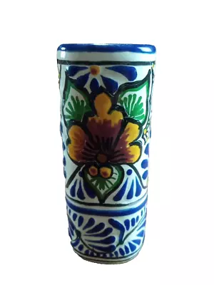 Mexican Pottery Mini Vase 5 1/2  X 2  X 2  • $25