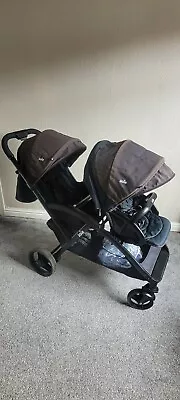 Joie Evalite Duo Double Tandem Baby Stroller Pushchair  Black • £110