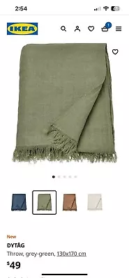 IKEA DYTAG Throw Rug NEW Linen • $35