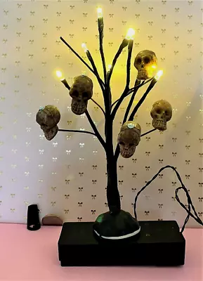 Dollhouse Miniature Tree Of Skulls - Lights Up - Approx. 6  Tall • $12.99
