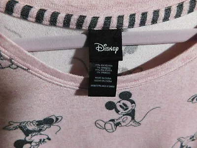 Womens 2XL Pink Disney Mickey Mouse 2 Pc Pajamas PJs Top Bottoms Pants Free Ship • $16.99