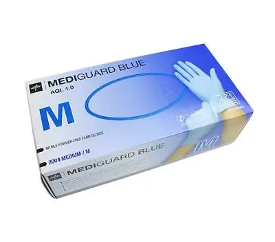 £0.99 • Buy 200 Disposable Nitrile Strong Gloves Blue Powder Latex Free For Medical Food New