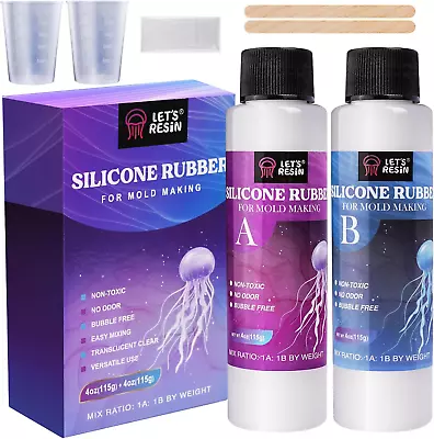 Mold Making Silicone Rubber Trial Kit Fast Cure Flexible For Casting Resin 8oz • $13.34