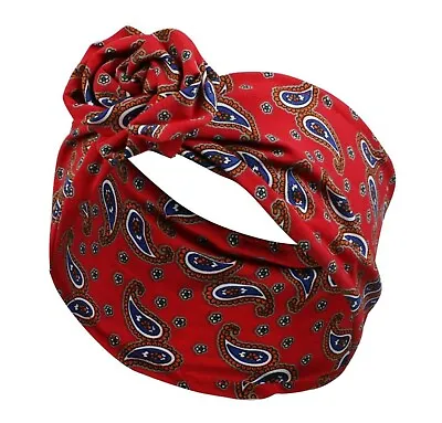 Women 70 80' Retro Vintage Boho Bohemian Bow Scarf Hair Head Band Tie Up Bandana • $9.99