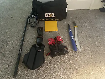 Pre Owned Youth Size  ATA Taekwondo Bag With Weapons And  Protective Gear • $200