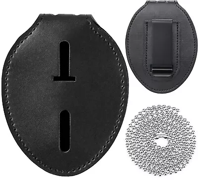 Police Badge Holder Made Of Cowhide Universal Black Law Enforcement Badge... • $9.99