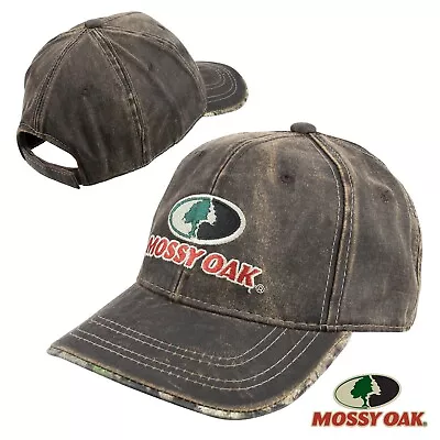 Mossy Oak Waxed Canvas Logo Cap- Brown/MOC • $12.99