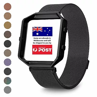 Milanese Magnetic Wrist Band Bracelet Strap + Metal Frame For Fitbit Blaze Watch • $4.95