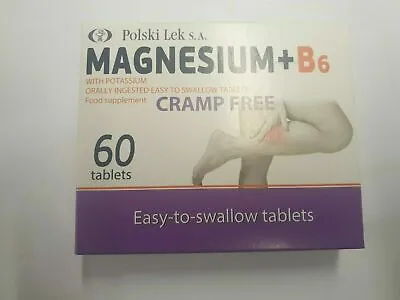 £4.47 • Buy Magnesium B6 Cramp Free Potassium Supplement 60pcs Easy To Swallow Magnez B6
