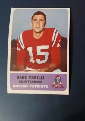 1962 Fleer Football Babe Parilli Card #4 Near Mint (see Scan) • $24.99