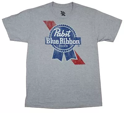 Pabst Blue Ribbon Mens T-Shirt  - Classic Distressed Label Image • $14.98