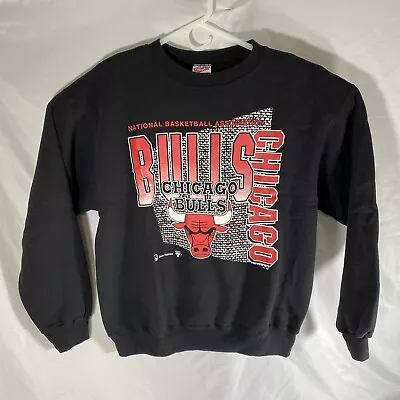 Vintage Chicago Bulls Sweatshirt Crewneck Men’s XL Team Hanes NBA 1990s Black • $49.97