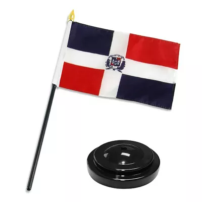 Dominican Republic 4 X6  Flag Desk Set Table Stick Black Base • $7.24
