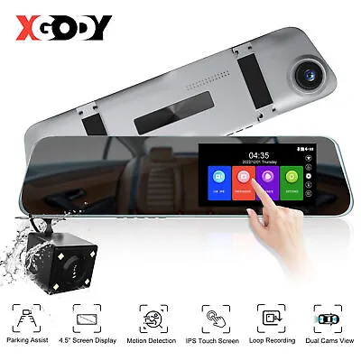 1080P Dash Camera Rear View Car DVR Reversing Mirror Front And Rear DVR Recorder • $31.50