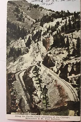 California Sixteen Mile Canyon Pacific Coast Chicago Milwaukee Railway Postcard • $0.50