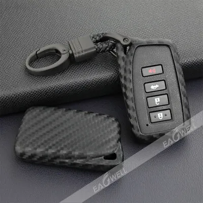 $9.39 • Buy For Lexus Carbon Fiber Car Key Fob Case Cover Chain Ring Keychain Accessories
