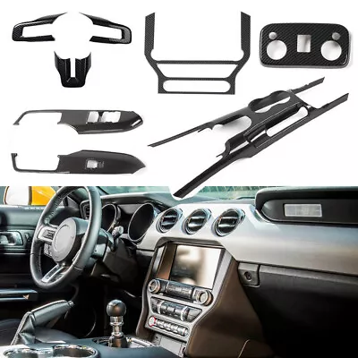 8pcs Carbon Fiber Center Console Dash Gear Shift Trim Kit For Ford Mustang 15+ • $189.99