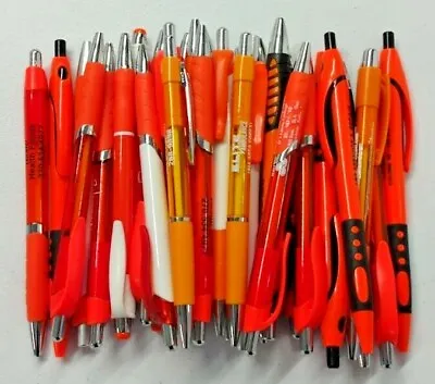 30ct Mixed Lot Misprint Retractable Click Pens: ORANGE / TANGERINE • $11.99