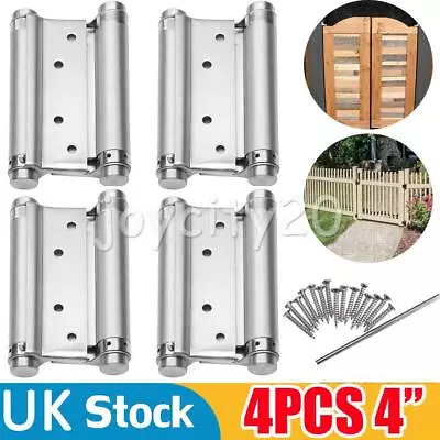 2Pairs 4-In Double Action Hinges Swing Spring Door Gate Saloon Hinge Stainless • £20