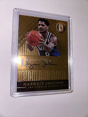 14-15 Panini Gold Standard Etched Marques Johnson Auto /99 On Card Clippers • $8.99