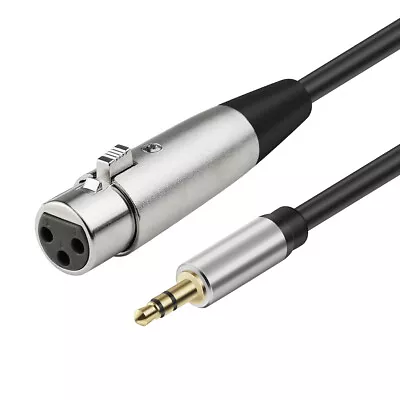 XLR Female To 3.5mm Stereo Microphone Audio Cable Adapter For Laptop Sound Camer • $9.99