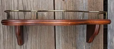 Home Interior Shelf With Plate Holder Engraved In Top With Gold Guard Vintage • $22