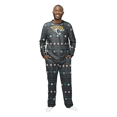 FOCO Men's NFL Jacksonville Jaguars Primary Team Logo Ugly Pajama Set • $59.95