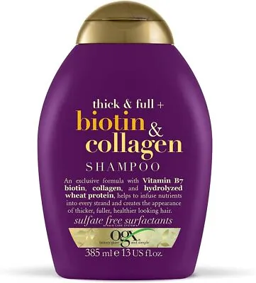 OGX Biotin & Collagen Hair Thickening Shampoo 385ml New FAST FREE POSTAGE • £6.45