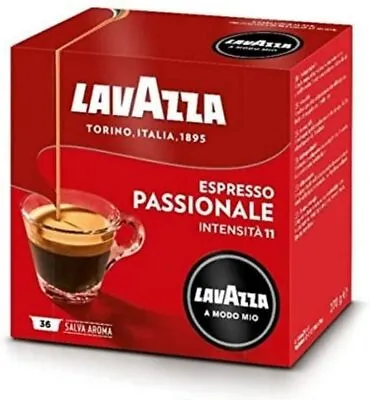 £12.69 • Buy Lavazza A Modo Mio Passionale Coffee Pods Espresso, 100% Arabica, 36 Capsules