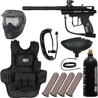 New Spyder Victor Heavy Gunner Paintball Gun Package Kit - Black • $201.65