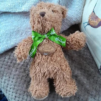 Hamleys Scruffy Teddy Bear Plush Ribbon Bow Soft Toy London Brown 30cm” Rare • £4.99