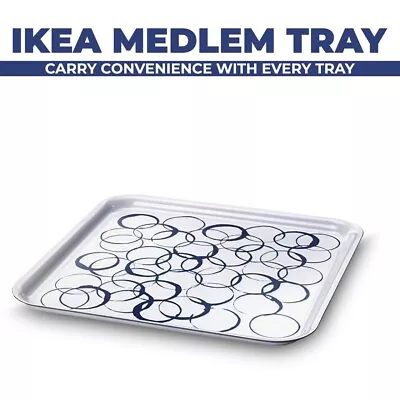 Ikea MEDLEM Tray 33x 33  Get It Now In Bets Discounted Price (white Blue) • £10.99