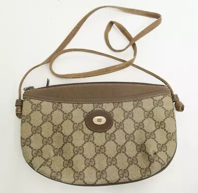 Authentic Vintage Gucci PVC Shoulder Messenger Bag Crossbody Pouch #26839 • $109
