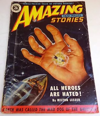 Amazing Stories #8 – UK Pulp – October 1951 - Lesser Williams Reynolds Bott • $14.93