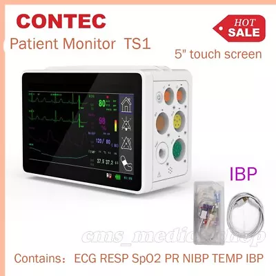 Portable MINI Touch Screen Patient Monitor ECG RESP SpO2 PR NIBP TEMP IBP • $848