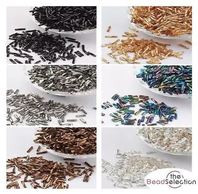 50g BUGLE BEADS TWISTED METALLIC GLASS 9mm • £3.19