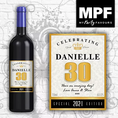 £2.75 • Buy Personalised BIRTHDAY Wine Champagne Bottle Label 18th 21st 30th 40th GOLD