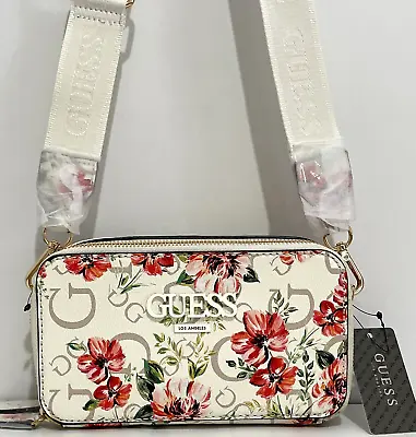 GUESS Lewistown LOGO CROSSBODY SHOULDER BAG HANDBAG Floral Multi AUTHENTIC BNWT • $113.95