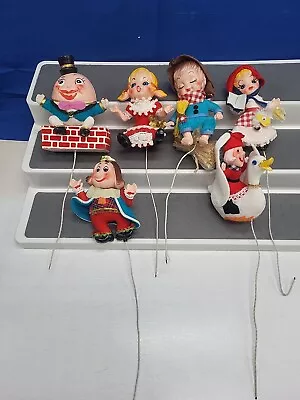 Vintage Nursery Rhymes Christmas Ornaments Old King Cole Humpty Dumpty Bo Peep ? • $54.99