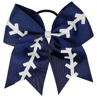  Softball Bow Hair Tie Baseball Cheerleader Bows For Girl Accessories • £11.89