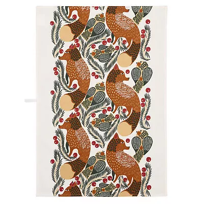 NWT Marimekko Ketunmarja Fox/Bird Tea Towel Linen/Cotton • $49