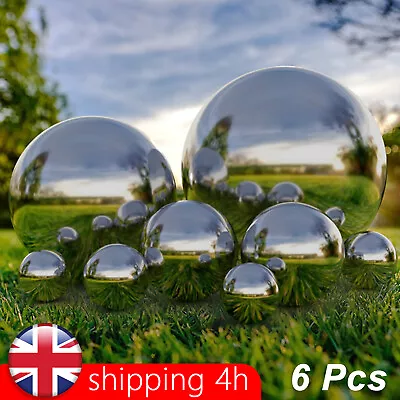 6x Garden Sphere Stainless Steel Mirror Gazing Balls Seamless Reflection View • £12.99