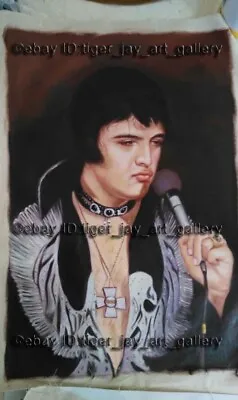 American Singer Actor Legend Musician Music Pop Man King Hand Painted Painting • $133.50