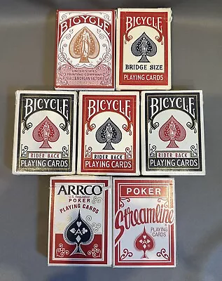 (7) Vintage Playing Cards - Bicycle 808 Autobike Bridge Arrco Streamline • $15