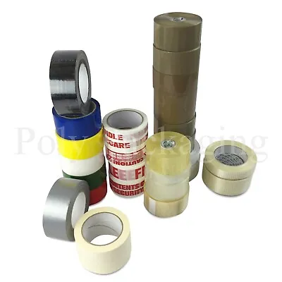 ANY TYPE/QTY Brown/Clear Packing Tapes/Warning Duct/Masking/Warning/Coloured Etc • £8.45